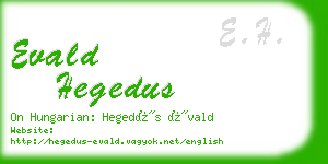 evald hegedus business card